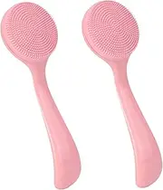 Face Scrubber Brush Silicone Face Scrubber, 2PCS Soft Silicone Facial, Easy Foaming Cleansing Brush with Comfortable Grip, Manual