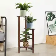 GREENHAVEN 3 Tier Bamboo Corner Plant Stand Simplicity Flower Pot Holder Shelf
