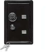 Cabinet Safes Household Insurance Box Vertical Mini Metal Safe Car Safe Key Insurance Cabinet Desktop Decoration Piggy Bank Gun Safes(Black)