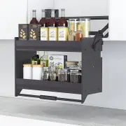 Nero Flexi Height Pull Down 2-Tier Wall Cabinet Unit - for a 900mm Cupboard
