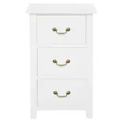 Tasmania 3 Drawer Lamp Table - White