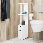 Bathroom Storage Cabinet 118Cm Height Cupboard Side Table Corner Shelf Wall over