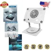360° Rotating Ergonomic Aluminum Laptop Cooling Pad for 10-17.3'' Notebooks