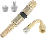 X AUTOHAUX 1Set 45 Degree Copper Tire Valve Extension with Universal Plastic 75mm Tyre Valve Stem Extender for Car Motorcycle RV Truck Bike