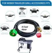 Weber Adapter Propane LP Hose 1 lb. to 20 lbs 4' Long Portable Tabletop New