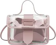 [Qkbuza] Clear Shoulder Bag,Transparent Shoulder Bag Strap Messenger Bag - Large Sling Bag Jelly Tote Bag with Handle for Women & Men