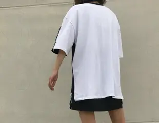 FINDSENSE 韓國 黑白 撞色 不規則 短袖t恤 學生T恤 特色T恤 GF