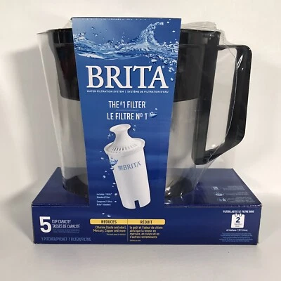Brita Soho 5-Cup Black Water Pitcher with 1 Advanced Filter - NEW & SEALED