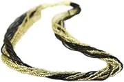 [Glass Of Venice] GlassOfVenice Murano Glass Gloriosa 12 Strand Seed Bead Necklace - Black and Gold