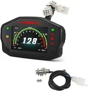 Snblzhef AD Universal Motorcycle Dashboard Tachometer LCD Digital 12000rpm Speedometer for 2-4 Cylinders Odometer