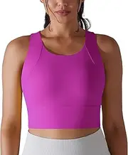 [JBT] Sports Bras for Women Padded High Support Longline Seamless Workout Tank Top Yoga Bra Workout Exercise Sport Bra