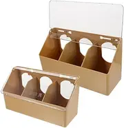 VERDANVERSE Parrot Feeder Box Bird Food Storage 2 Pack Pigeon Feeder Bird Feeding Supplies Plastic Bird Feeder for Cage