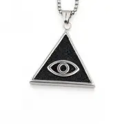 Viking Kyle Triangle Horus Eye Stainless Steel Pendant Personalized Necklace