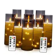 Flameless LED Candles with Timer 9 Pc Flickering Flameless Candles for