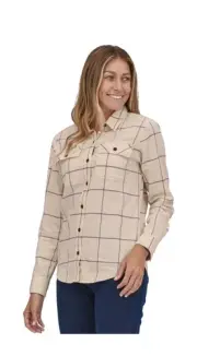 Patagonia Fjord Button Up Long Sleeve Flannel Plaid Pocket Womens XXL NWT $99