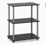 Furinno Turn-N-Tube Display 3-Tier Shelf Black/Grey (11.4x23.6 x29.5 in.)