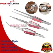 3 Angled & Straight Self Cross Locking Soldering Tweezers Watch Tweezer Tool