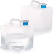 2 Pack 5.3 Gallon Collapsible Container with Spigot, Foldable Water Jug Portable