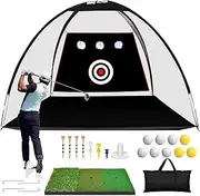 Golf Training Accessories Golf Hitting Net Golf Practice Net 10X7FT Golf Training for Backyard Driving Chipping Swing Golf Practice Net