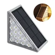 4pcs Warm White Solar Outdoor Step Stairs Lights Deck Garden Yard Pathway Fence Patio Lamp Decor