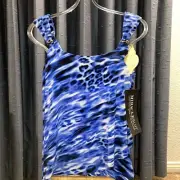 Miraclesuit Size 8 Dazzle Delphine Blue Tankini Top - New