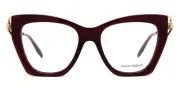 Alexander McQueen AM0376O Eyeglasses Burgundy/Gold 51mm New 100% Authentic