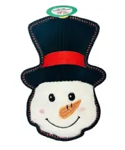 NEW Merry & Bright Snowman Plush Canvas Dog Toy 8” Xmas Squeaky Crinkle Holiday