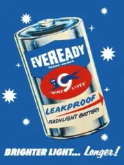 Eveready 9 Lives Batteries - Brighter Longer NEW METAL SIGN: 12x16" Ships Free