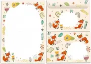 Letter Pad with Envelope for Kids Fox Animals Stationery Set for Girls (A5 Pad with 25 Sheets + 15 Envelopes)
