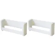 2x Homeleisure Plastic Spice Rack Wall-Mounted Kitchen Organiser Caddy White