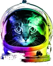 3” Astronaut Sticker Rainbow Cat Planets Drawing Spacesuit Helmet