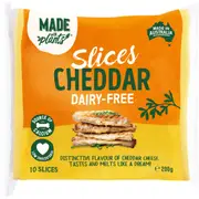 Made With Plants Cheddar Slices Dairy Free 200g