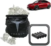 Trashla Tesla Model Y & 3 Car Trash Bag Holder with Bags, Black, for Center Console