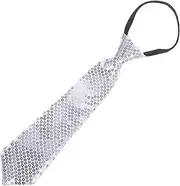 [Vaguelly] Unique Mens Sequin Tie Necktie Decor Party Accessory Performance Prop Costume Set Skin-friendly