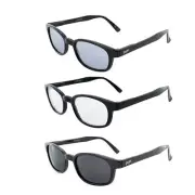 3 Pairs MotoFrames Lockdown Riding Glasses w/ Black Frame Blue Clear Smoke Lens
