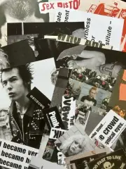 Punk Rock Themed Book Pages & Cutouts Junk Journal Collage, 23 items Lot