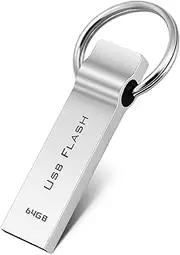 USB Thumb Drive 64GB High Speed Pendrive 3.0 Waterproof USB Drive Metal USB Flash Drive Silver Pen Drive Typically Used for Copying or Storing Data
