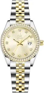 [Generic] Women's Minimalist Quartz Watch – 28mm Small Dial, Japanese Movement, Solid Stainless Steel Band, Butterfly Clasp, Waterproof Dress Wristwatch