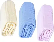 ANDRESLAD 3pcs Cotton Blankets Receiving Swaddle Blankets Lightweight Breathable for Indoor Outdoor Use Soft Cozy