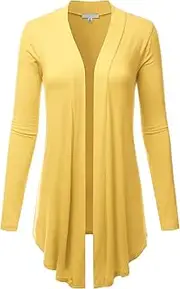 [LALABEE] Women's Draped Open-Front Long Sleeve Light Weight Cardigan (S~3XL)