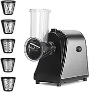 Portable Electric Vegetable Chopper 250W Cheese Slicer Cutter Grater Salad Maker Machine With 5 Cone Blades