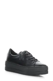 Bos. & Co. Maya Platform Sneaker in Black/Black Verona Leather at Nordstrom, Size 5.5Us