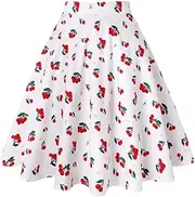 [ERTYUIO] Short Skirt Women Retro Cherry Skirt Women's Dress with Big Put On Temperament Cotton A-Line Skirt Short Skirt