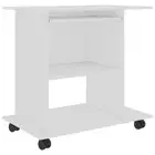 Vidaxl Computer Desk White 80X50x75 Cm Engineered Wood Wood Home Office Desks