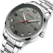 Stainless Steel Quartz Wristwatches Male Auto Date Clock with Luminous Hands