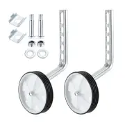 Bike Training Wheels, 1 Pair Bicycle Training Wheel with Mounted Kit, White