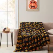 Kate Aurora Halloween Accents Friendly Jack O Lanterns Accent Throw Blanket