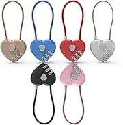 Maizoon 6 Pack Love Heart Combination Lock 3 Digit Waterproof Padlock with 135MM/5.31IN Steel Wire Resettable Code Combo Suitable for Luggage Motorcycle Helmet Backpack School Locker