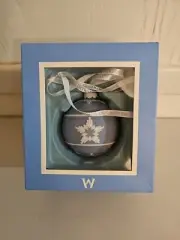 Wedgwood Jasperware Blue White Christmas Ornament Star Snowflakes NIB