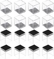 uxcell Chair Leg Floor Protectors, 24Pcs Square PVC & Felt Chair Leg Cover Caps for Hardwood Floors (Clear White, 20x20mm/ 0.79"x0.79")